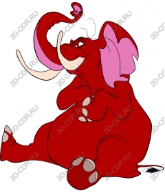 Playful red elephant