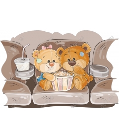 Movie night with the adorable bear