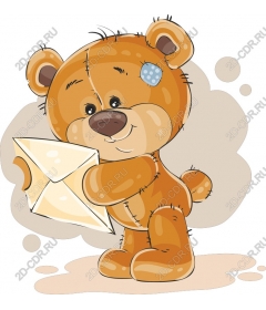  Adorable Teddy bear holding envelope