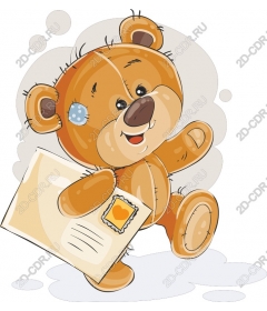 Funny Teddy bear with a letter