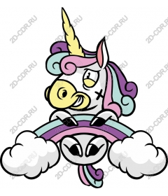 Playful unicorn rainbow