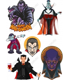 Set of clipart vampires: Halloween