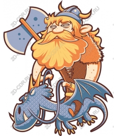 Viking-warrior and the dragon
