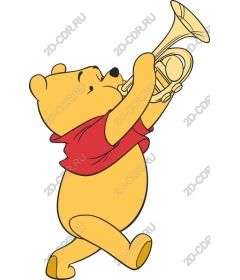 Funny bear plays the trumpet
