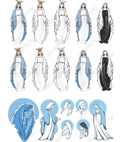 The set of the virgin Mary is a Premium collection of cliparts