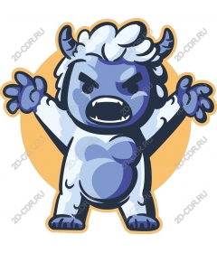 Playful character Yeti