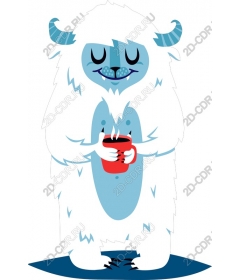 Funny Monster with a Mug