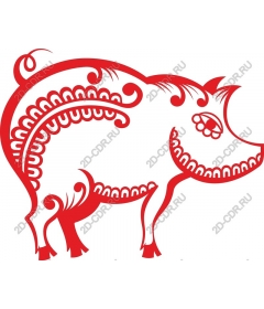  Charming red pig