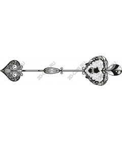 Gourmet arrow in the shape of a heart