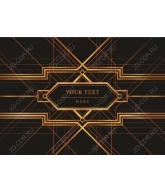  Elegant geometric pattern of gold and black