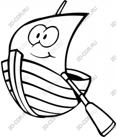 Smiling cartoon boat