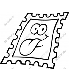 Whimsical stamp with a playful face