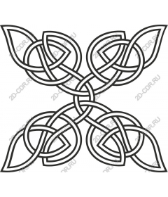  Celtic knot with leaf motifs