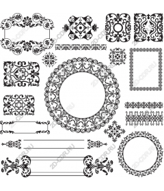  Black and white vintage decorative collection