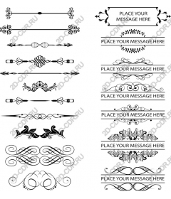  Elegant set of decorative borders and flourishes