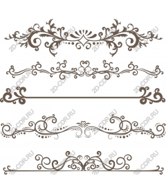  Elegant vintage decorative borders set