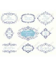 Set of elegant calligraphic frames
