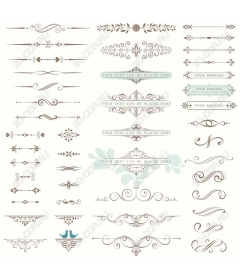  Elegant set of ornamental borders and dividers