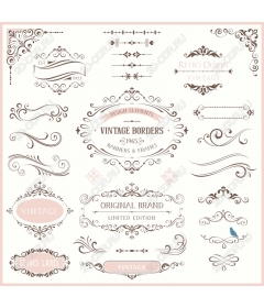 Set of vintage frames and borders