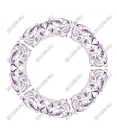  Elegant round floral ornament