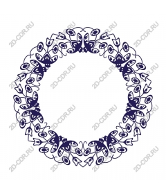  Elegant wreath of flowers and butterflies