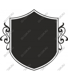  Elegant shield with scrolls