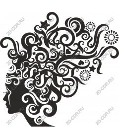 Elegant woman with decorative curls