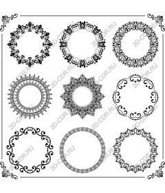  Collection of decorative round frames