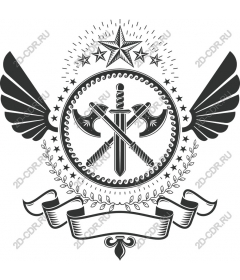  Крылатый знак доблести со скрещенными мечами
