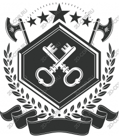  Courageous key and axes heraldic