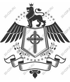 Royal coat of arms with the image of a lion