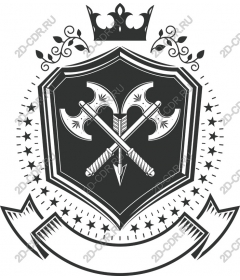 Vintage heraldic shield with axes