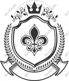  Elegant shield with Fleur de Lis