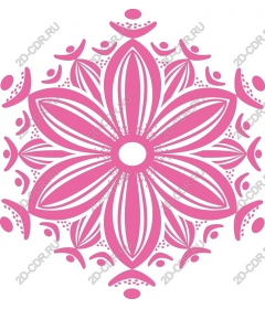  Elegant pink flower mandala