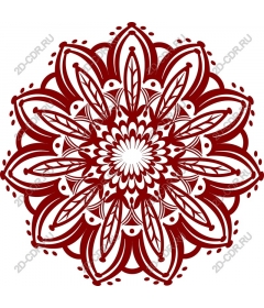 Red floral mandala