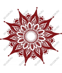 Red floral mandala