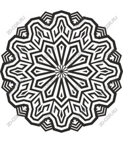 Geometric mandala black and white