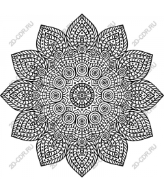 Intricate black and white mandala