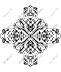 Intricate mandala floral patterns with motifs eyes
