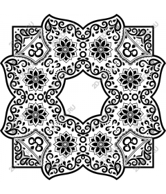 Elegant black and white floral mandala