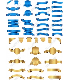 Комплект синих и золотых лент