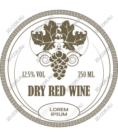  Elegant label dry red wine