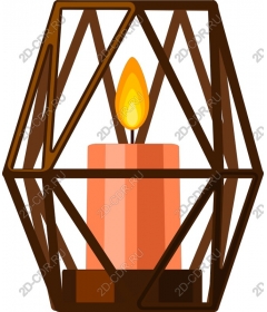  Elegant lantern with a candle