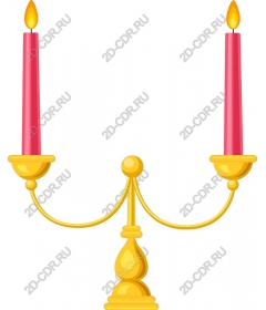  Elegant candelabra with pink candles