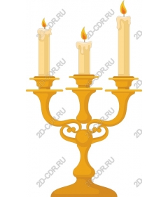 Golden chandelier with candles