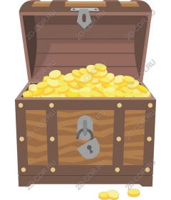  A treasure chest full of gold coins.