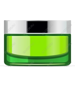 Green cosmetic jar