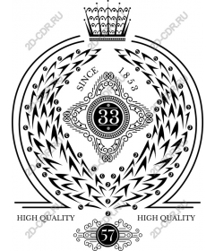 Vintage emblem of the crown and Laurel wreath