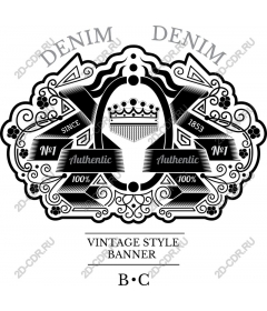 Banner vintage style denim - authentic