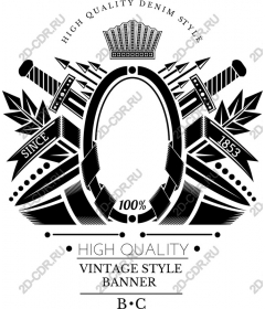 Vintage style high Quality denim banner